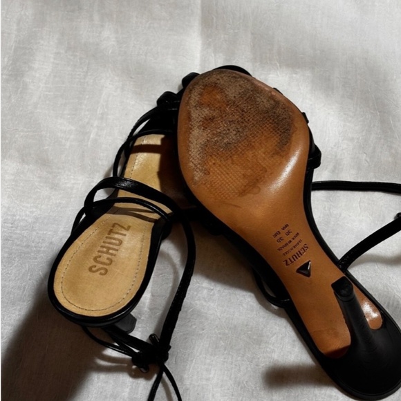 SCHUTZ Women’s Black Strappy Leather Sandals Euro 38 Brazil 36 - Picture 3 of 8